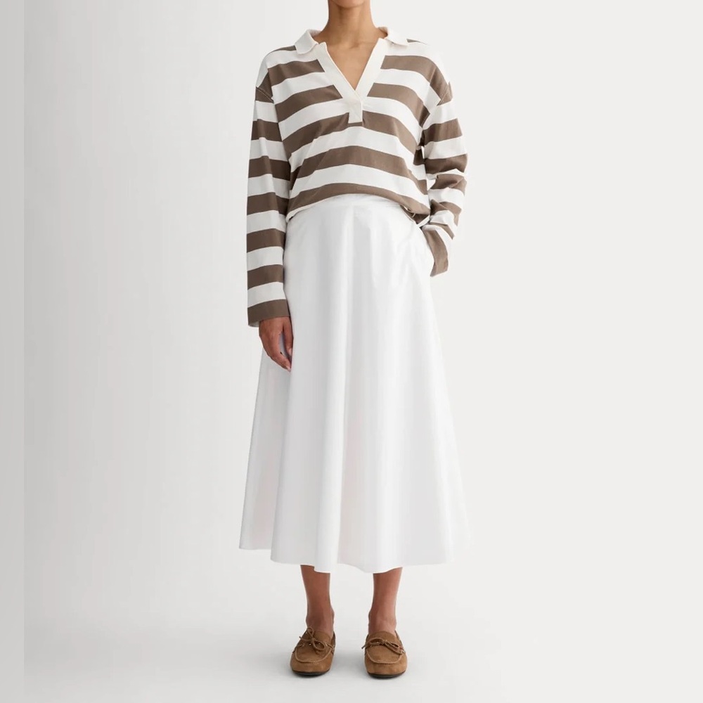 Everlane White Midi Skirt